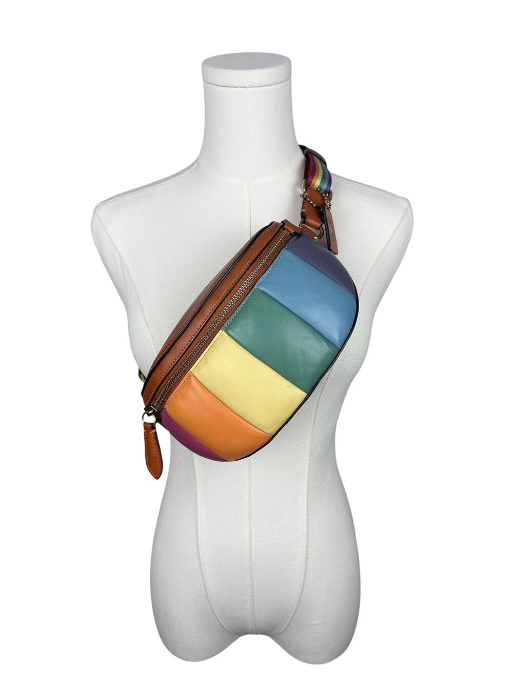 Coach Pride Bethany Quilted Multicolor Leather Adjustable Fanny Pack Belt Bag